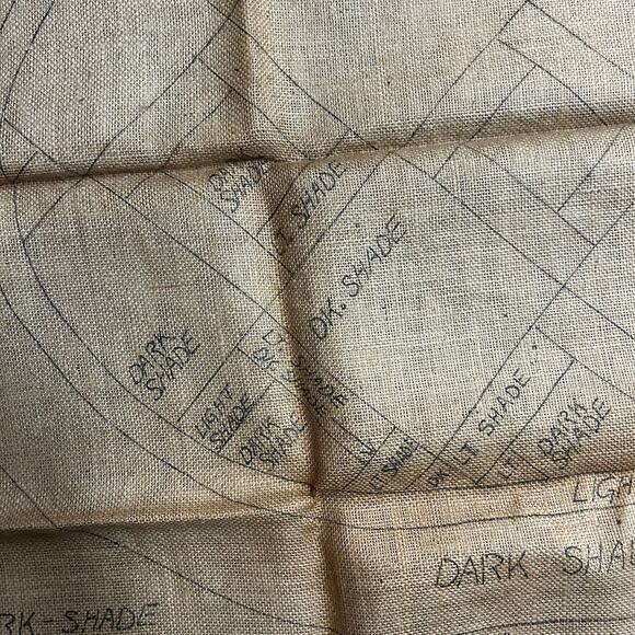 Vintage Geometric Stamped Burlap for Rug Making #1995 Size 36x60 - Picture 10 of 13